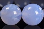 【プレミアム級天然石】パープルを帯びる優しい淡青色☆半透明で瑞々しい☆ブルーレースアゲートブレスレット1点もの約11.5mm-41