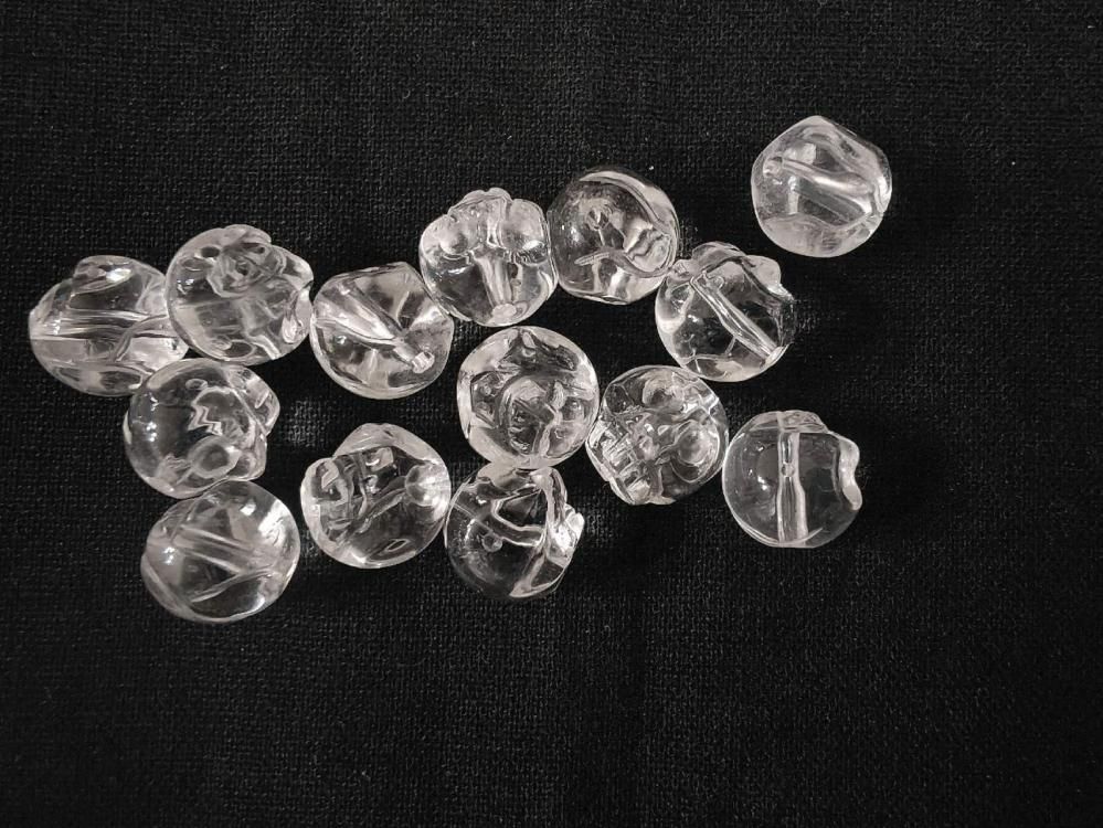 天然水晶 手彫り 髑髏 スカル2体 【公式通販】