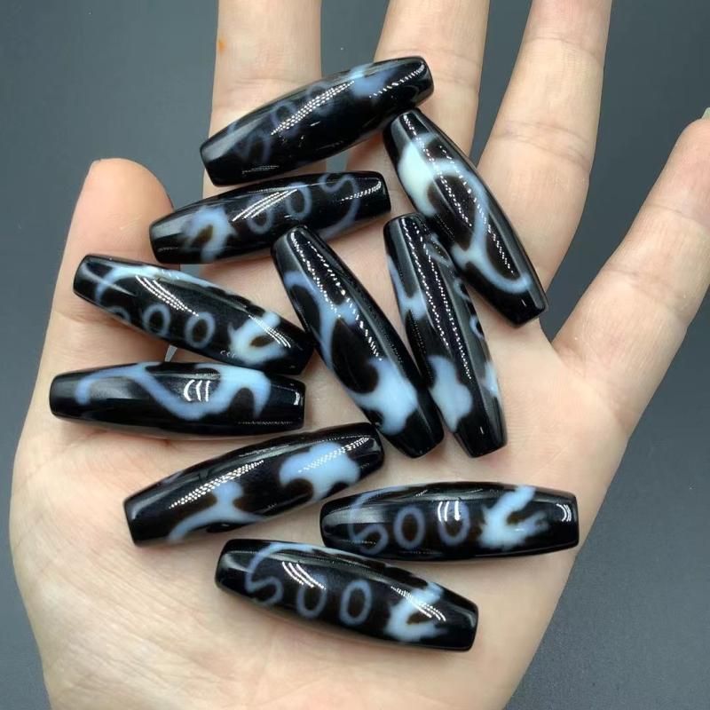 チベット天珠】☆至純天珠☆（龍三眼如意天珠）約12*38mm-15
