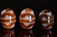 チベット 天珠 10*12mm 至純風化天珠 【四線虎の歯】 - 天然石 チベット 天珠 10*12mm 至純風化天珠 【四線虎の歯】 - 天然石