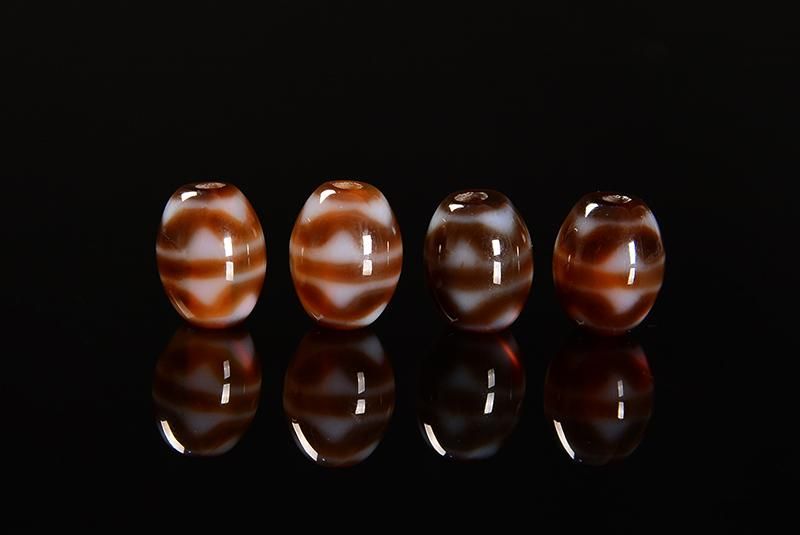 チベット 天珠 10*12mm 至純風化天珠 【四線虎の歯】 - 天然石 チベット 天珠 10*12mm 至純風化天珠 【四線虎の歯】 - 天然石