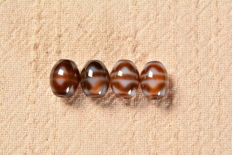 チベット 天珠 10*12mm 至純風化天珠 【四線虎の歯】 - 天然石 チベット 天珠 10*12mm 至純風化天珠 【四線虎の歯】 - 天然石