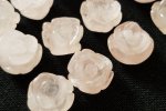 天然石薔薇（ローズ）型パーツ（ローズクォーツ）(10mm)