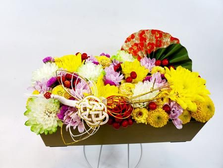 お正月横長アレンジメント - 岩手県盛岡市の花屋(フラワー
