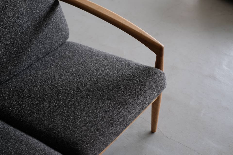 Paper Knife Sofa 2seat (oak x tweed black) - Kai Kristiansen