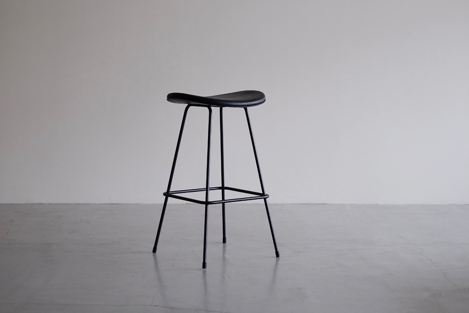 Plankton high stool H (black leather) - ad（analogue from digital ...