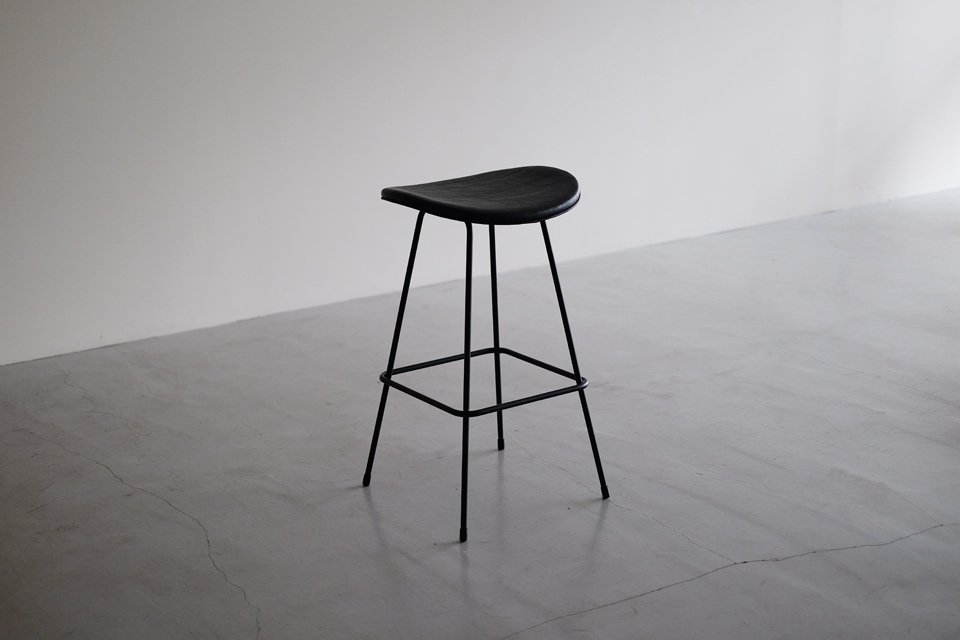Plankton high stool H (black leather) - ad（analogue from digital） - CARGO  web shop