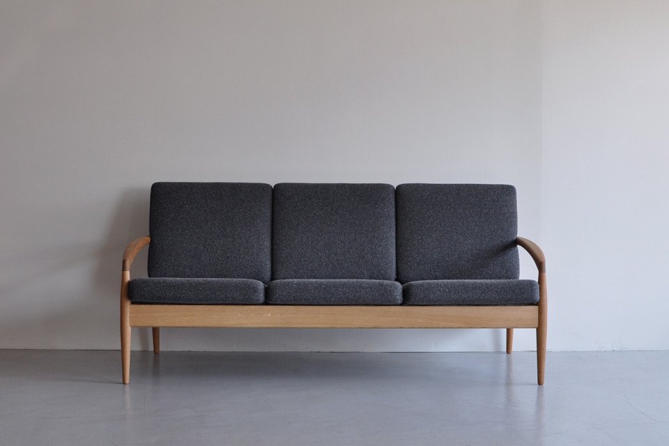 Paper Knife Sofa 3seat (oak x tweed black) - Kai Kristiansen