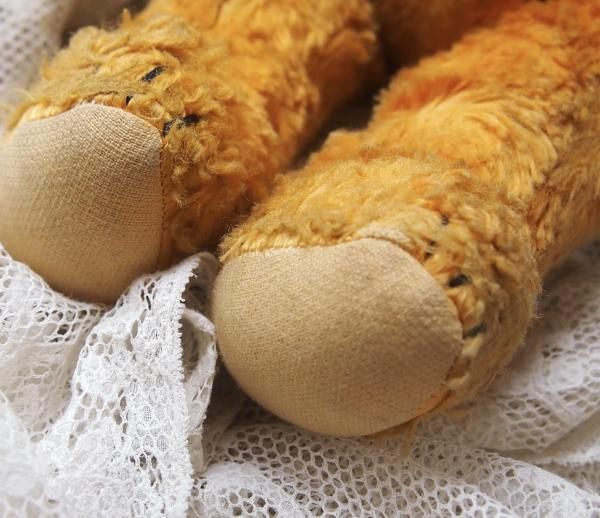 黄色のクマちゃん＊茶色目＊35cm - BLEU CURACAO FRANCE