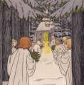 Carte postale ancienne＊ノエルの夜に集まる森の妖精たち