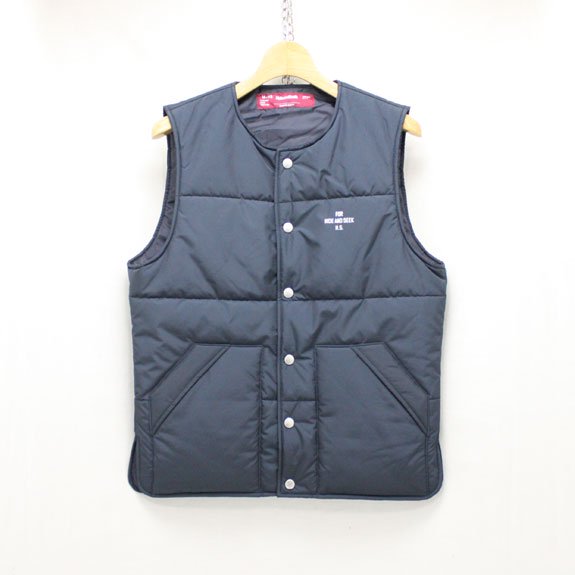 HIDE&SEEK Nylon No Collar VEST NAVY-