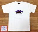 bassmania bass silhouette T-shirt [WHT×BLU]