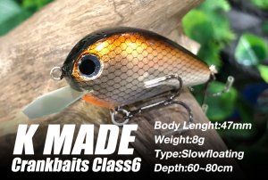 【お一人様 各色１個ずつまで】 K MADE/Crankbaits Class 6 【2018 New Color】 