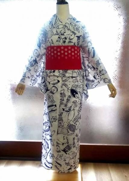 浴衣 注染 白地 リサイクル注染浴衣・白地希望の家 ゆったりサイズ - はきもの