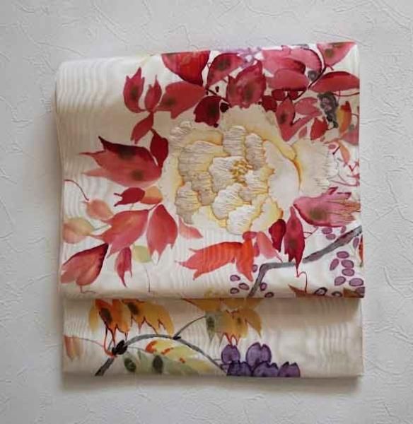 袋帯 ピンク桜刺繍 （刺繍 筥迫 はこせこ 単品 桜 さくら 刺繍