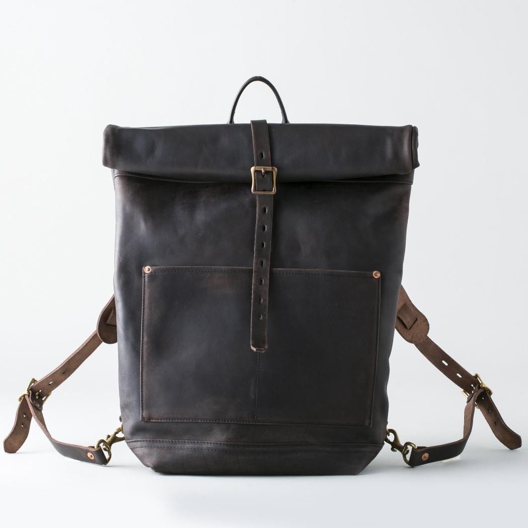 LEATHER ROLL TOP RUCKSACK【vasco OLDOIL】- vasco online shop