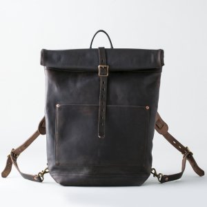LEATHER  ROLL TOP RUCKSACK