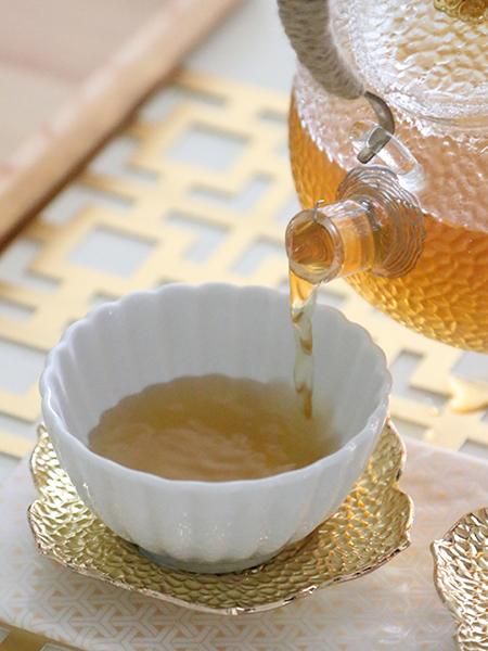 ハイティートレー コンポート 真鍮 ガラス ゴールド 87146DS-GD 吉谷硝子 ミルク＆シュガーセット ミルク120ml・シュガー200ml