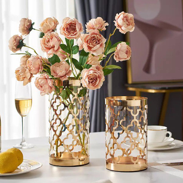 ◎サイズプランター フラワーベース 花瓶 Lux Prism ゴールド モダン 