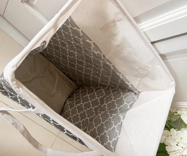 値下げ♡バスケット大・インテリア・ ストレージバスケット バイカラーグレーモロッカン - SPARA