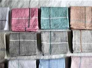 カディキッチンクロス【１４色】<br>インド手紬手織り伝統布