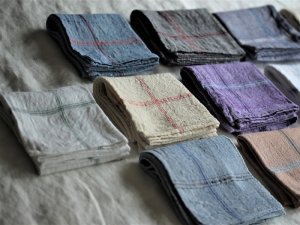 カディハンカチ【12色】<br>インド手紬手織り伝統布