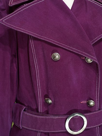赤紫地に白のステッチのコート - メトロポリタン オンライン（レトロ
