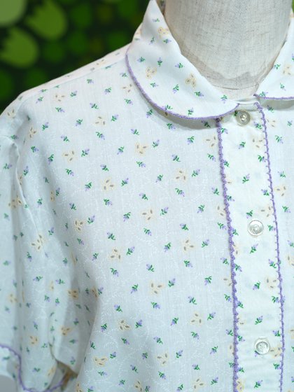 MARELLA マレラ ブラウス -(L位) 緑系(ボタニカル) 【古着