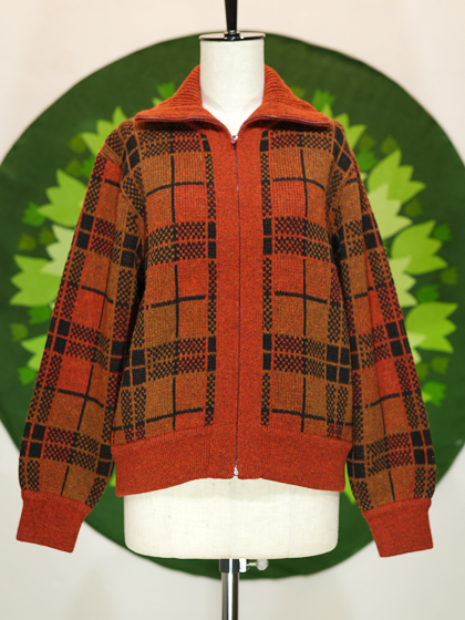 古着 レトロビンテージ【アラン模様】3Dベロアモールカーディガン バーガンディー 古着 レトロビンテージ【アラン模様】3Dベロアモール