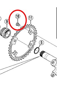 SHIMANO(シマノ) インナーギア固定ボルト (M8x10.1/4個) (Y1N242000