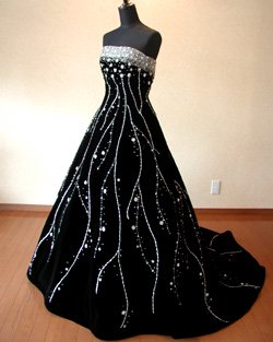 カラードレス/ベルベット黒 - オリジナルウェディングドレス・レンタル衣装 アトリエ ルーチェ