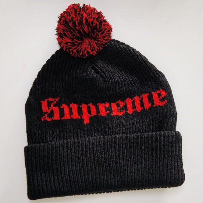 在庫有】 121 完売品 Supreme 18-Wheeler Beanie 黒 ボンボン - 帽子