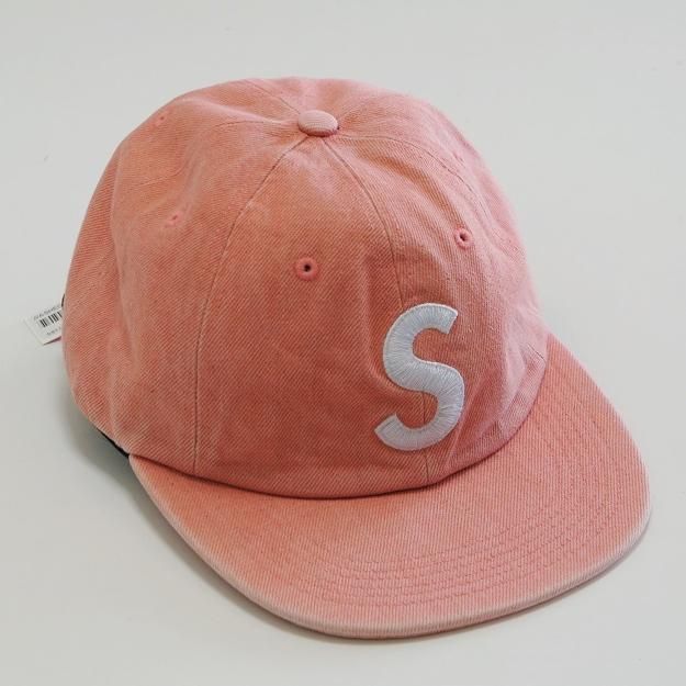 Supreme Washed Denim Sロゴ 6パネル / ピンク 難あり】Supreme Washed Denim Sロゴ 6パネル / ピンク