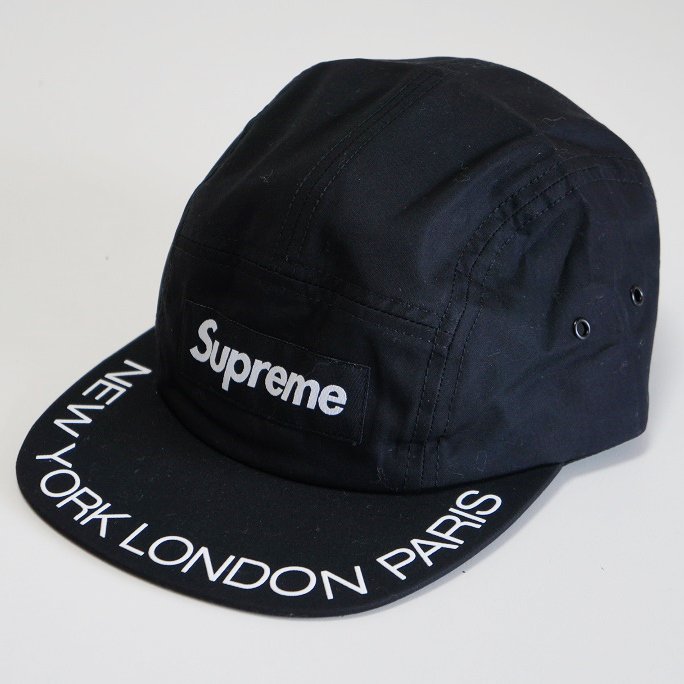 新品 黒 18SS supreme visor print camp cap