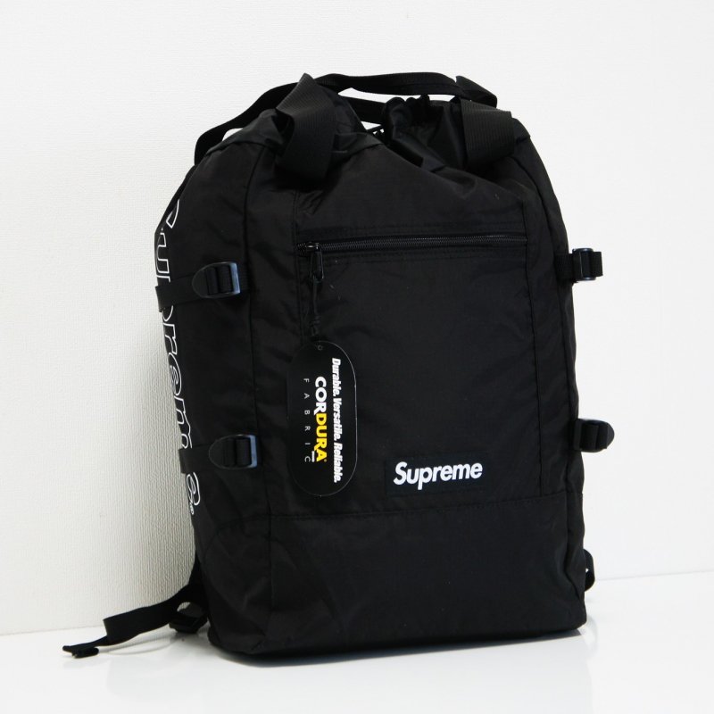 新品 supreme tote back pack black
