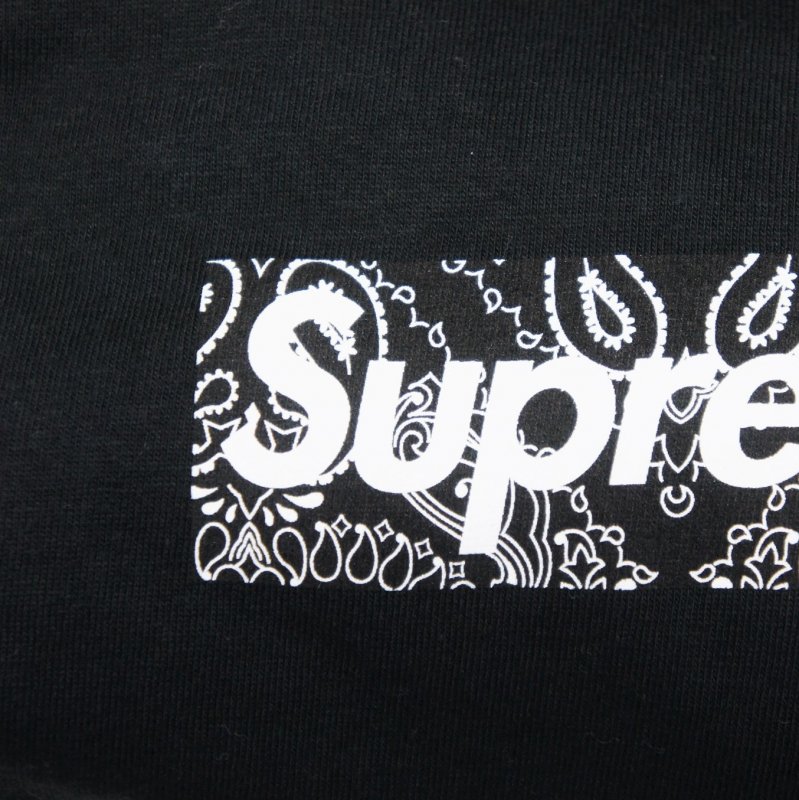 supreme box logo tee paisley black