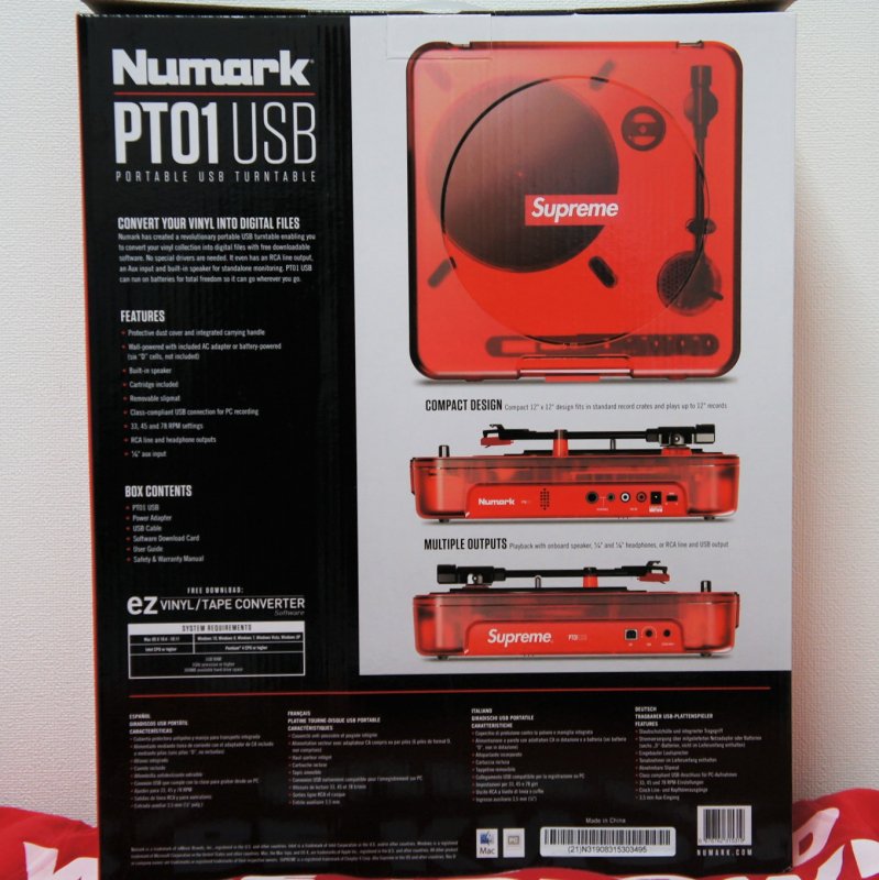 Supreme Numark® PT01 Portable Turntable - Supreme 通販 Online Shop