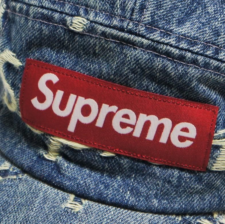 【新品】Supreme　Frayed　Logos　Denim　Camp　Cap Supreme Frayed Logos Denim Camp Cap Red - SS21 - US