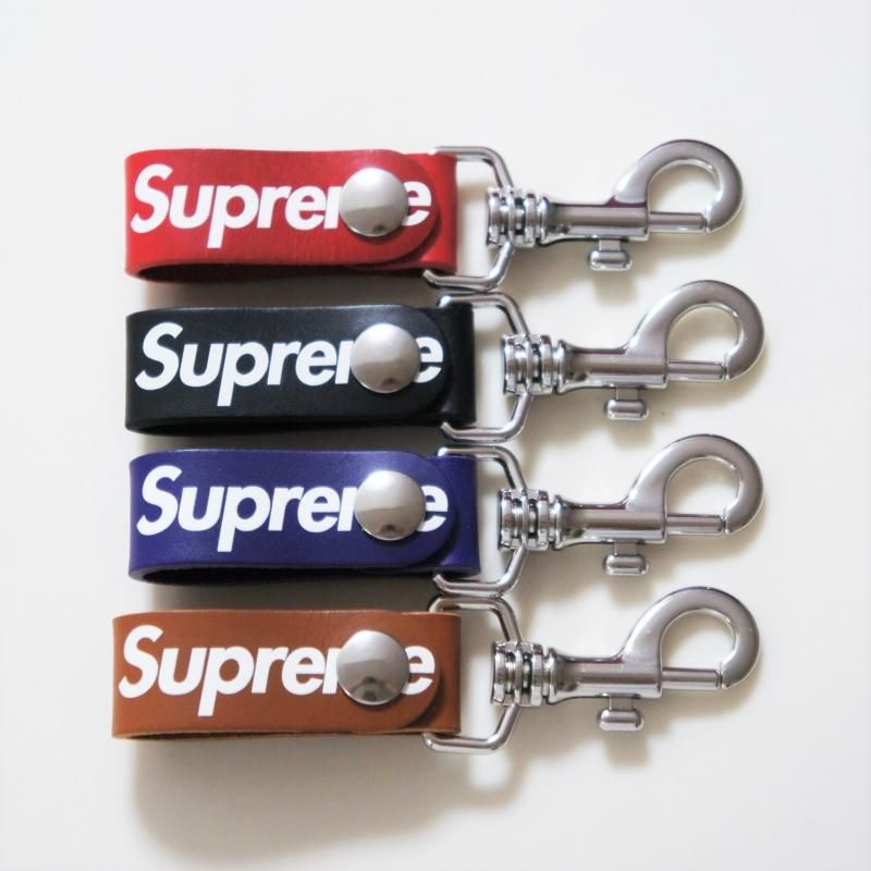 4色セット Supreme Leather Key Loop キーホルダー-