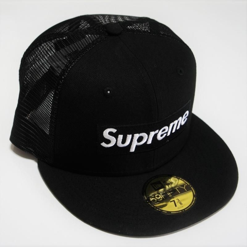 Supreme Box logo Mesh Back NewEra blackキャップ