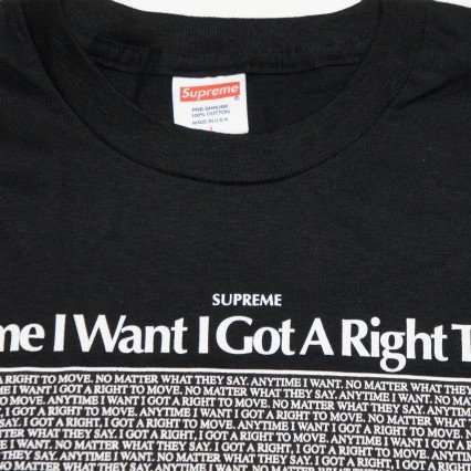 Supreme I GOT A RIGHT Tee<img class='new_mark_img2' src='https://img.shop-pro.jp/img/new/icons47.gif' style='border:none;display:inline;margin:0px;padding:0px;width:auto;' />