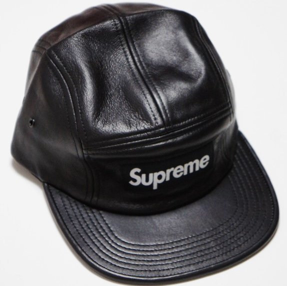 Supreme Leather Box Logo Camp Cap<img class='new_mark_img2' src='https://img.shop-pro.jp/img/new/icons47.gif' style='border:none;display:inline;margin:0px;padding:0px;width:auto;' />