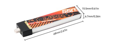 BETSAFPV LAVA 1S 550mAh 75C Battery
