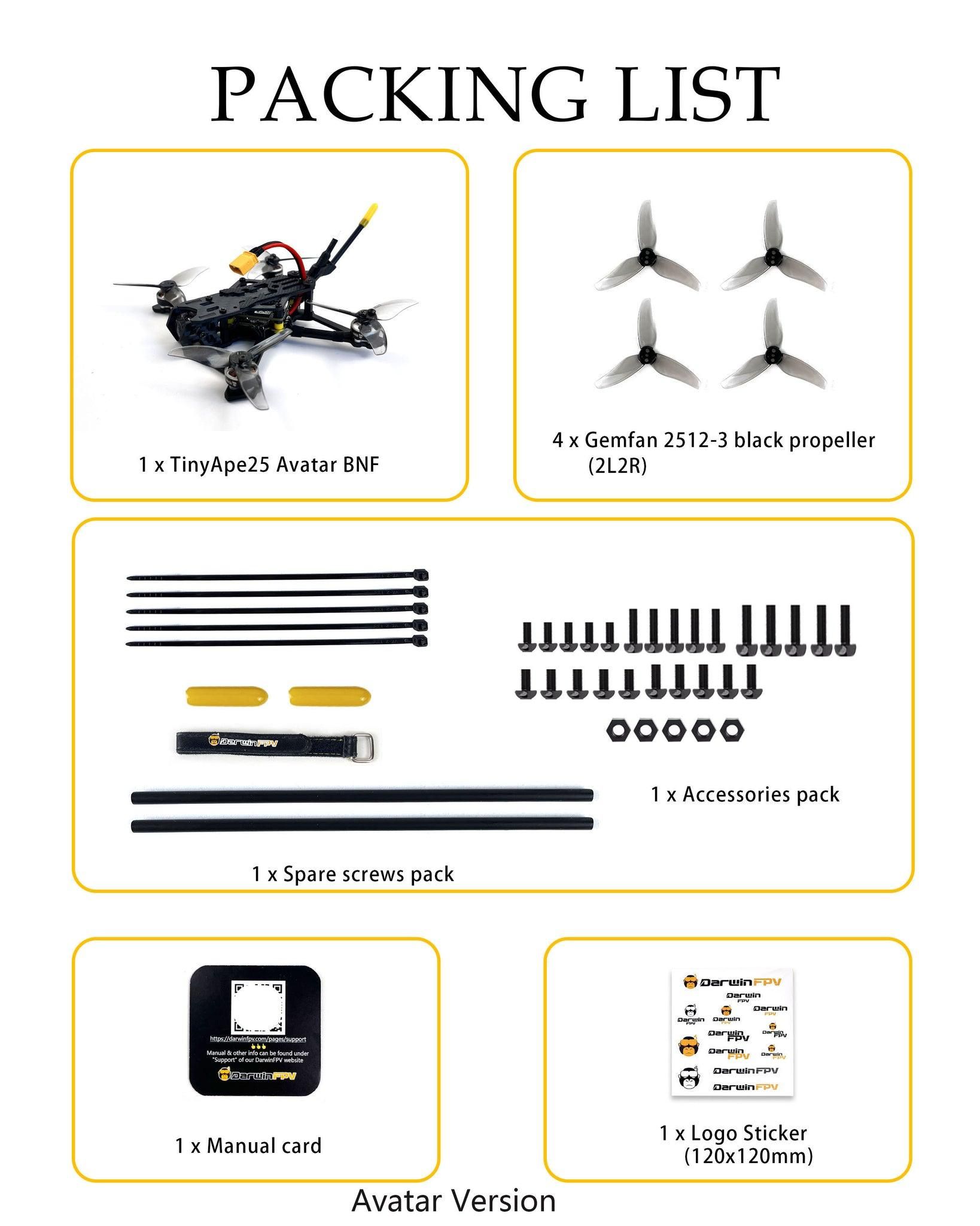 DarwinFPV TinyApe フリースタイル FPV ドローン | SALE - ヘリ