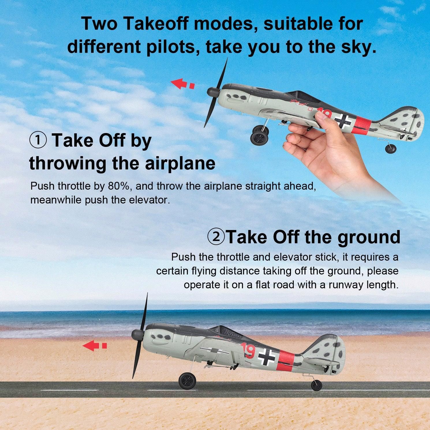 バッテリー3本 モード1送信機 ドイツFW190 戦闘機 Futaba S-FHSS