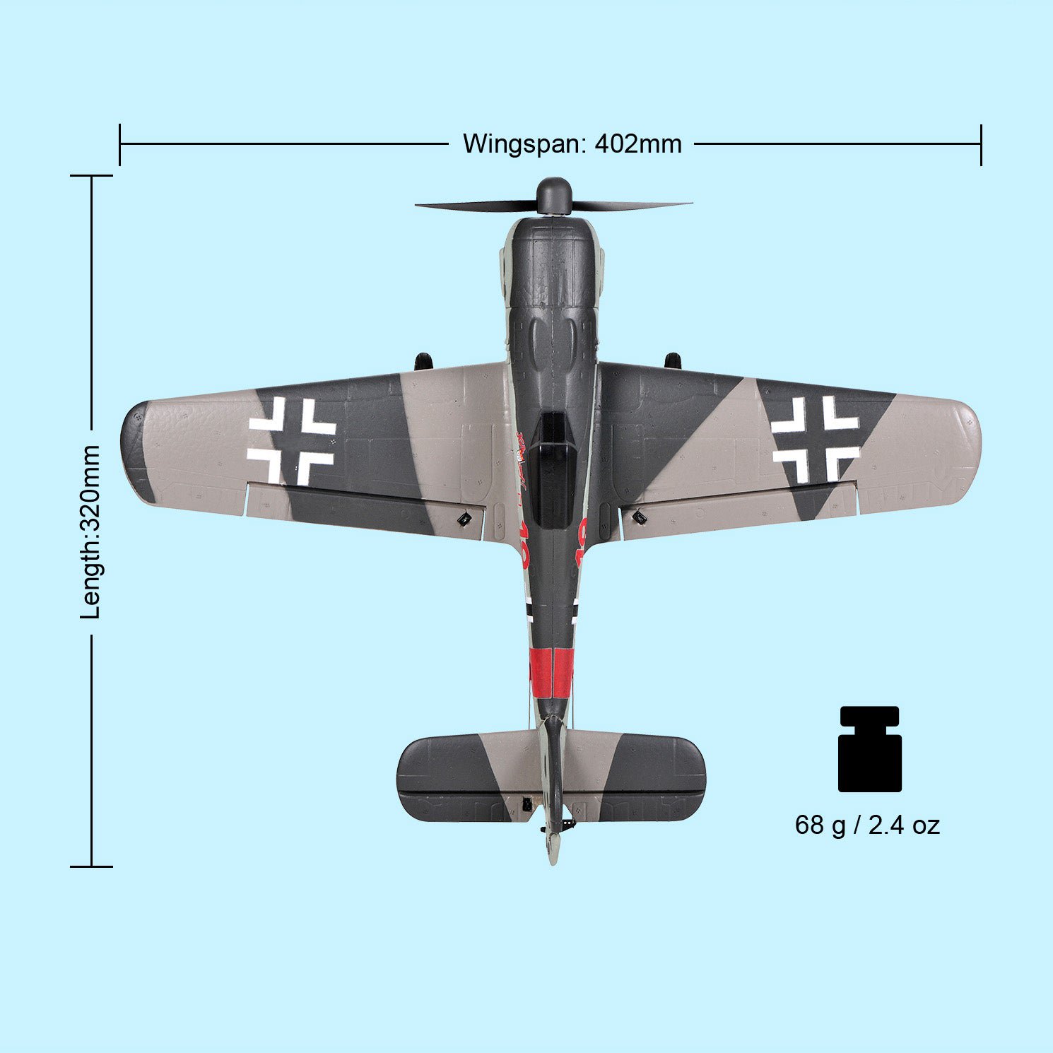 100g未満 RC飛行機 TOP RC Mini FW190 Focke-Wulf RC飛行機