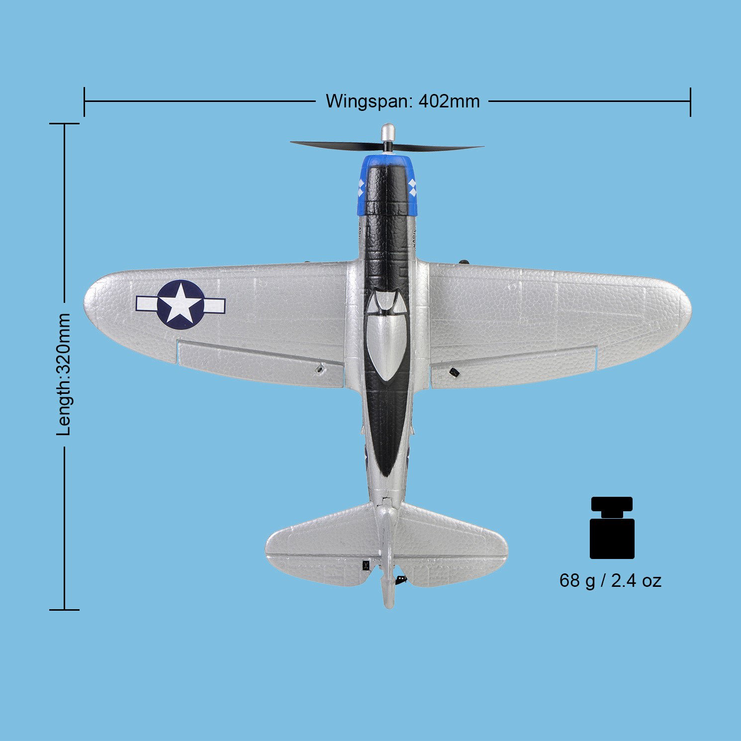 100g未満 RC飛行機 TOP RC Hobby 2.4G Mini P47