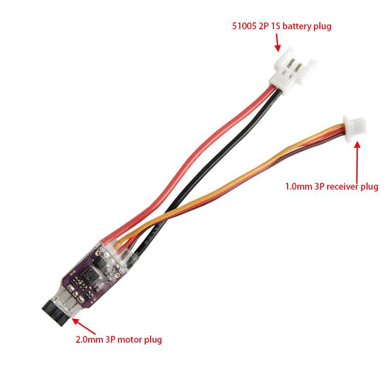 MX-5A ESC プラグ付き(1.0mm RX プラグ、51005 電源プラグ、2.0