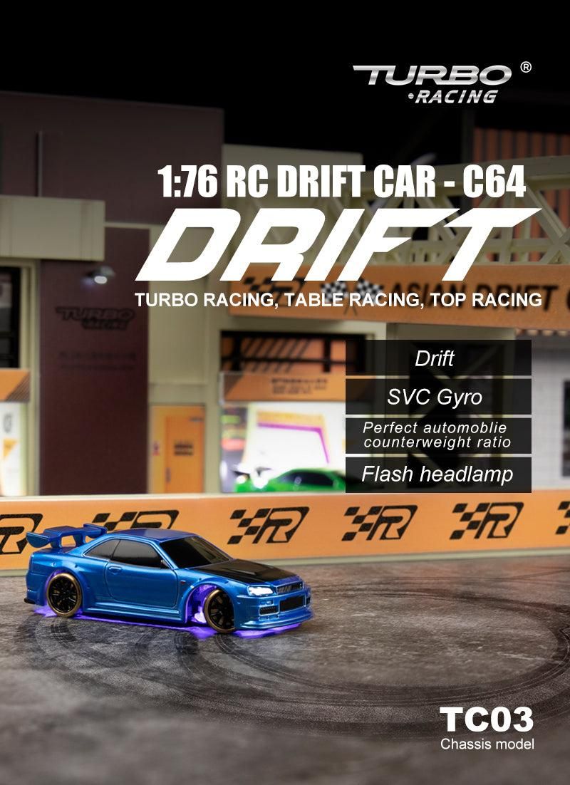 Turbo Racing C64 RC Drift Vehicle 1:76 RC Mini Full Scale Remote 