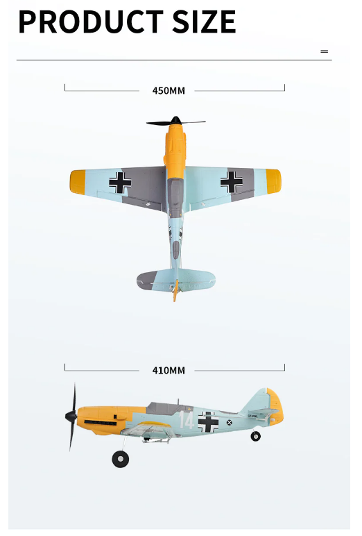 TOP RC Hobby 450mm Mini BF109